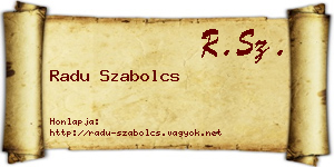 Radu Szabolcs névjegykártya