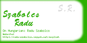 szabolcs radu business card